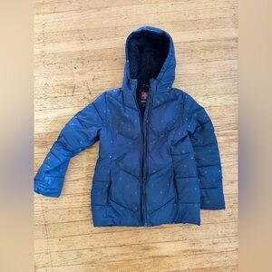 Swiss Tech polka dots fleece lined coat - parka - winter coat size 7-8 Medium